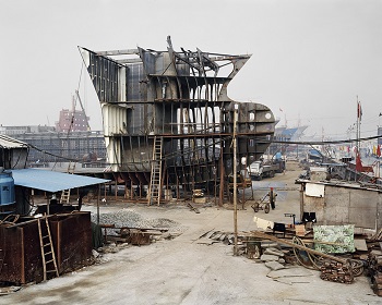 Edward Burtynsky, Shipyard #7, Qili Port, Zhejiang Province, China, 2005.Dye-coupler print, gift of the artist, 2006.